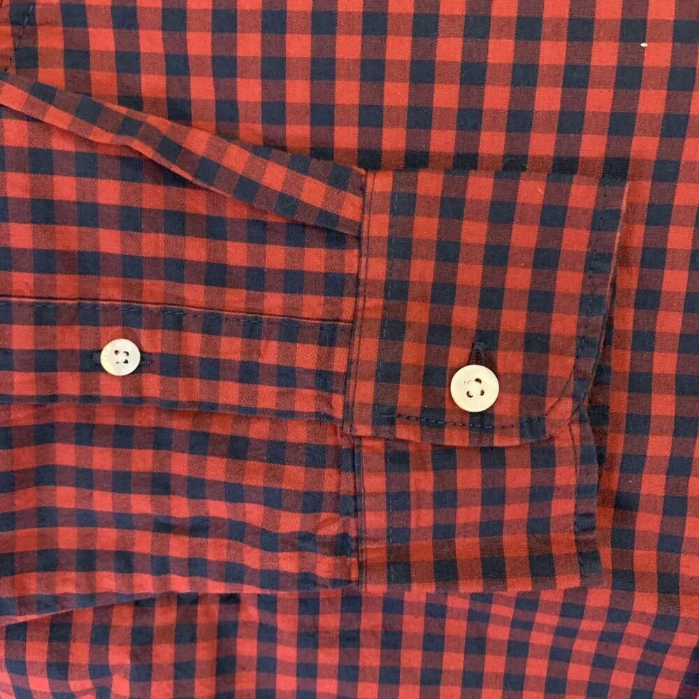 Gap Mens Long Sleeves Poplin Button Up Stretch Plaid Shirt Size S NWT $49